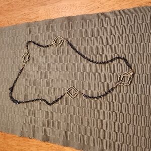 Cookie Lee Vintage Black/ Gold Metal Necklace